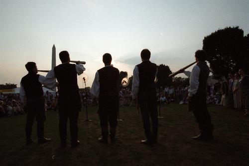At the 1998 Folklife Festival, participants from the Baltic Nations program and visitors celebrate St. John’s Day with song and dance. Photo by Jeff Tinsley, Ralph Rinzler Folklife Archives
